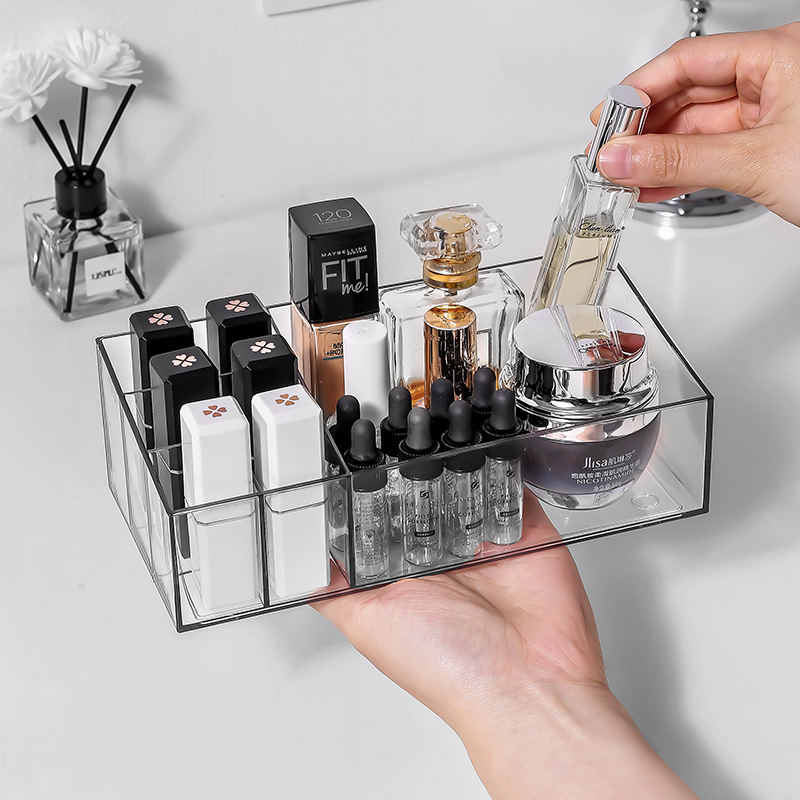 化妆品收纳盒口红护肤品收纳箱学生宿舍整理置物架桌面梳妆台盒子