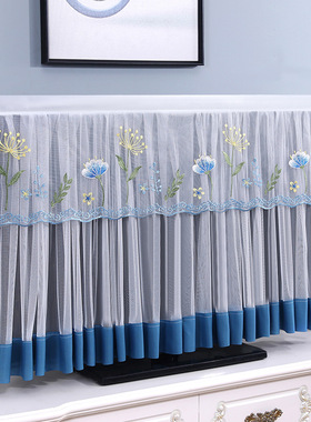 新款电视机防尘罩开机不取蕾丝布艺台式壁挂液晶75寸电视罩套盖巾