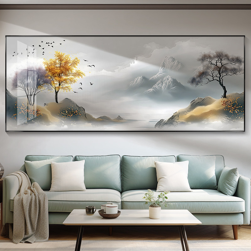 부드러운 항해 풍경 그림 사무실 매달려 그림 새로운 중국 스타일의 거실 장식 그림 차 방 소파 배경 벽 잉크 그림