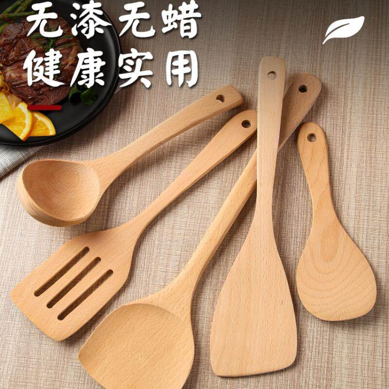 无漆木铲子不沾锅专用锅铲炒菜铲家用木质木头耐高温长柄木勺实木