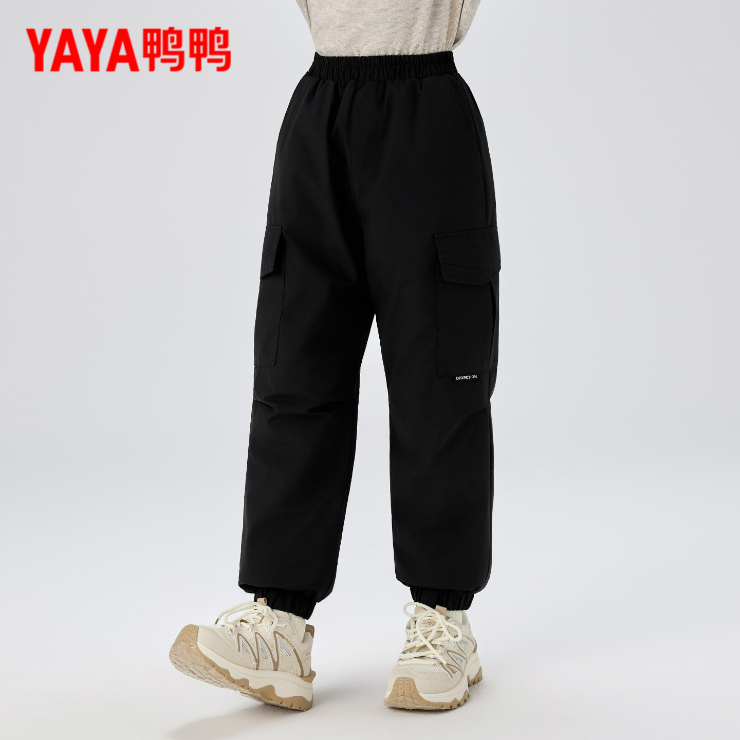 鸭鸭儿童羽绒裤男女童2025秋冬新款中大童保暖百搭束脚休闲裤冬装