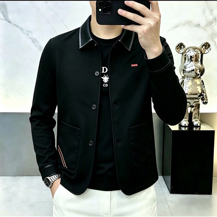 纽扣翻领春款时尚男装外套a40