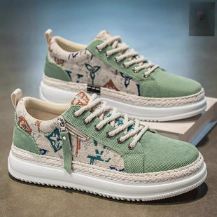 雪溪奢品男鞋2026春夏季新款帕拉鞋运动平底帆布鞋子男士休闲板a6