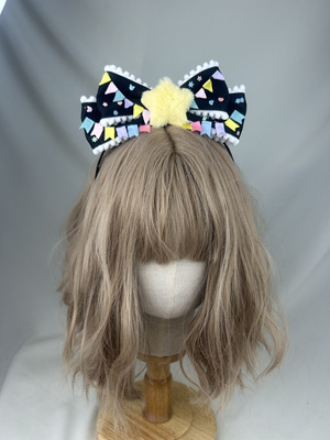 糖觅原创搭配AP快乐花环OP JSK连衣裙lolita蝴蝶结发箍kc发饰