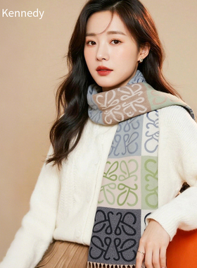 Callin Kennedy品牌围巾女冬季2025新款秋冬保暖围脖复古百搭披肩