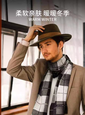 【特价清仓】Callin Kennedy男士围巾冬季保暖羊毛男女情侣围脖