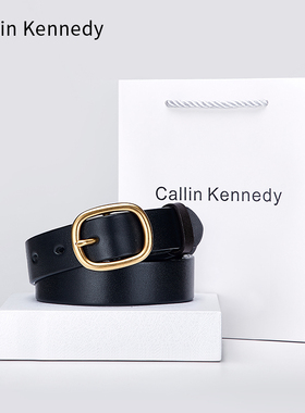 Callin Kennedy皮带女真皮时尚百搭配牛仔裤2025新款针扣女士腰带