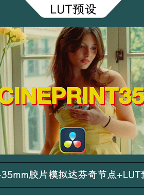 CINEPRINT35 PowerGrade+LUT 16+35mm胶片模拟达芬奇节点+LUT预设