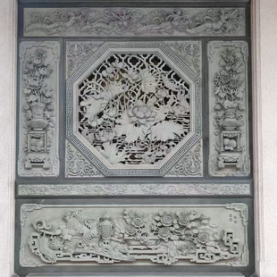 祠堂门面青石浮雕万源青石材浮雕宗祠门面青石浮雕墙青石浮雕定制