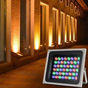 雷馨照树灯投光灯投射灯户外防水七彩外墙射灯室外射树景观灯红光