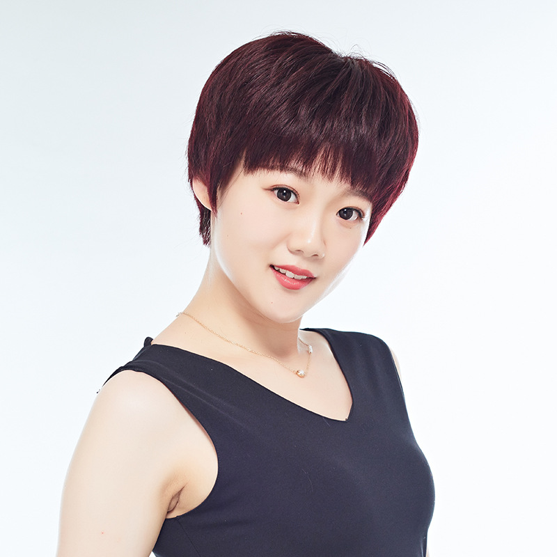 新款许昌机制整顶时尚假发头套中年假发女短发全真发头套