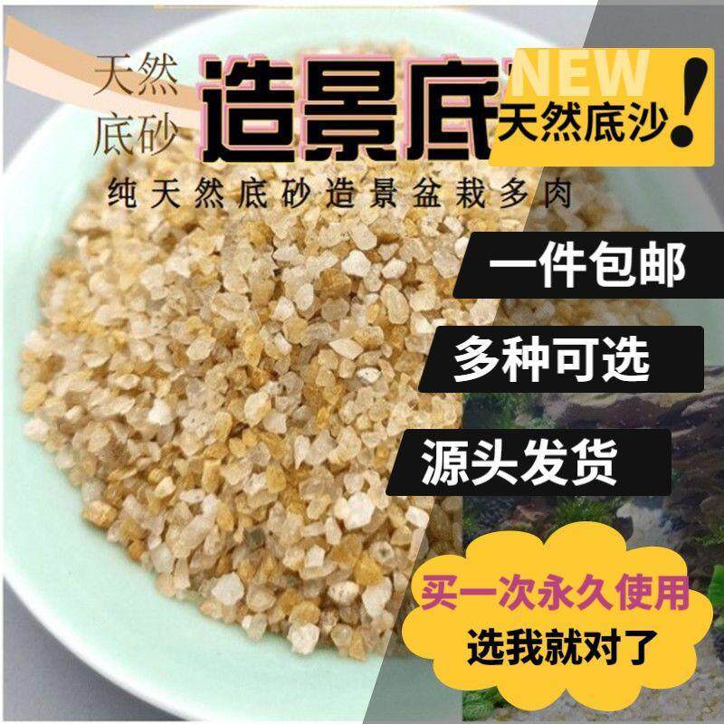 鱼缸底砂水晶沙河沙水族箱造景装饰黄金沙多肉铺面乌龟冬眠沙