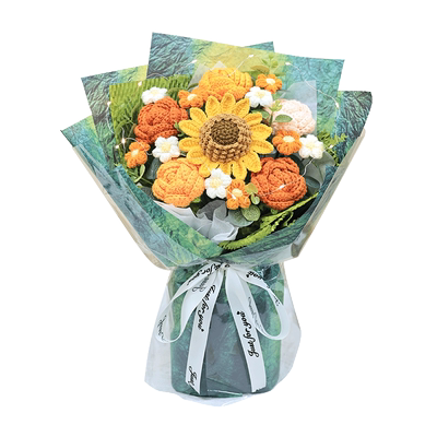 创意生日礼物向日葵针织毛线花