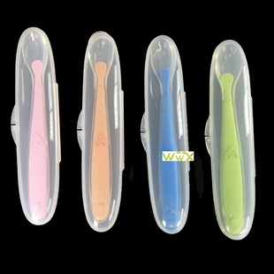Baby Spoon with Storage Box Food Grade Silicone Baby Tablewa