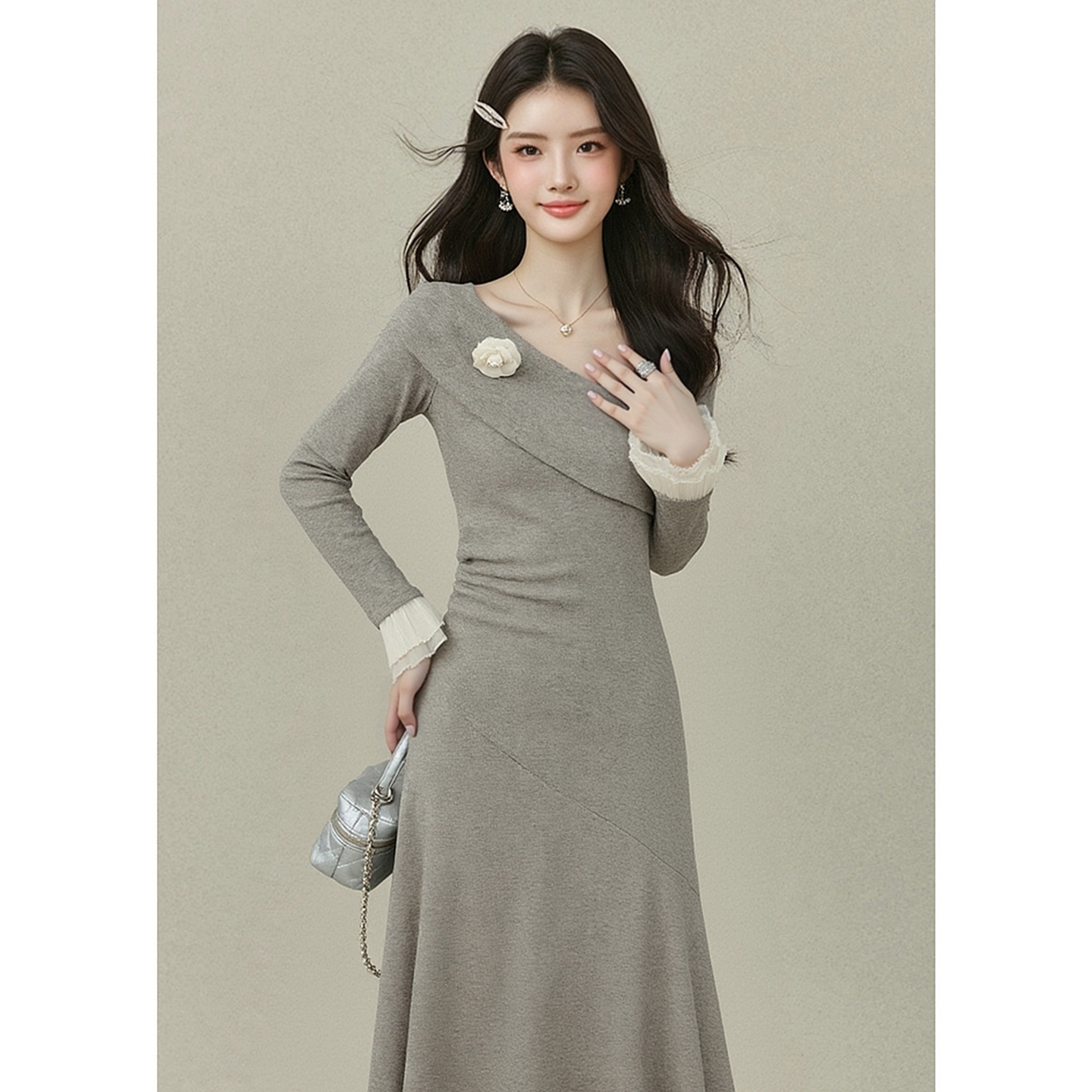 秋冬季连衣裙女气质收腰显瘦温柔风针织内搭高级感巨好看裙子