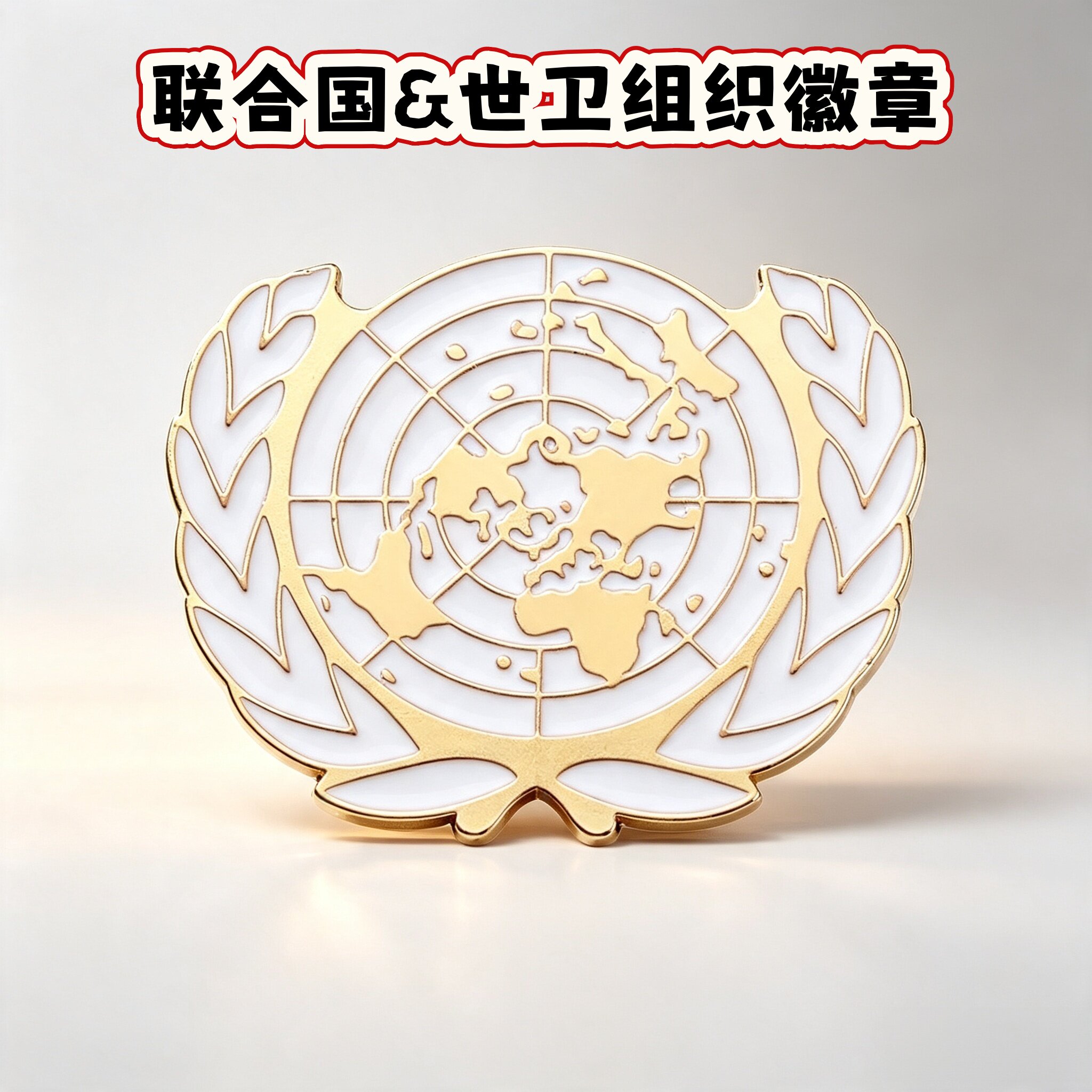 创意世界和平联合国金属胸针图片