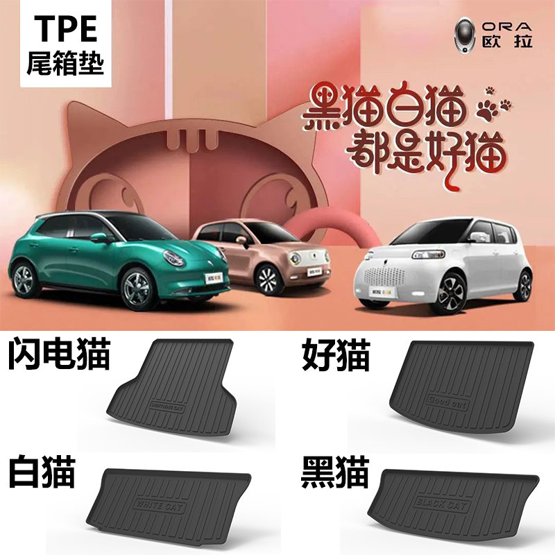 适用于ORA欧拉好猫GT黑猫白猫闪电猫后备箱垫Funky Cat防水尾箱垫