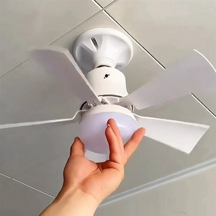 抖音同款 E27螺口家用静音风扇灯 LED风扇灯扇q叶可拆卸花形吊扇灯