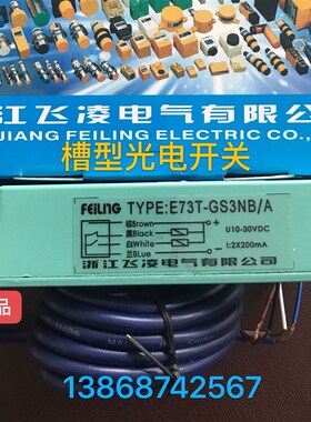 浙江飞凌 槽型光电开关 E73T-GS3NB/A 光电传感器E85-GS2NA/NA