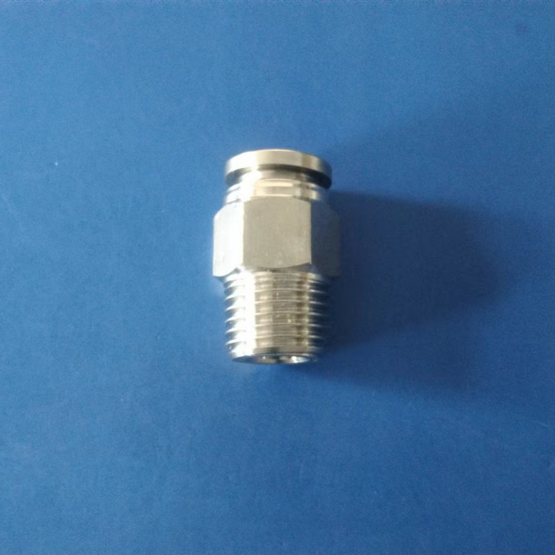 304不锈钢螺纹直通PC8-02气动快插气管快速接头空压机气嘴接头