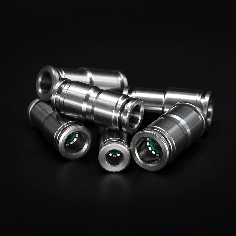 304不锈钢变径直通快插接头PG8-6/10-8气管快速大小头异径对气嘴