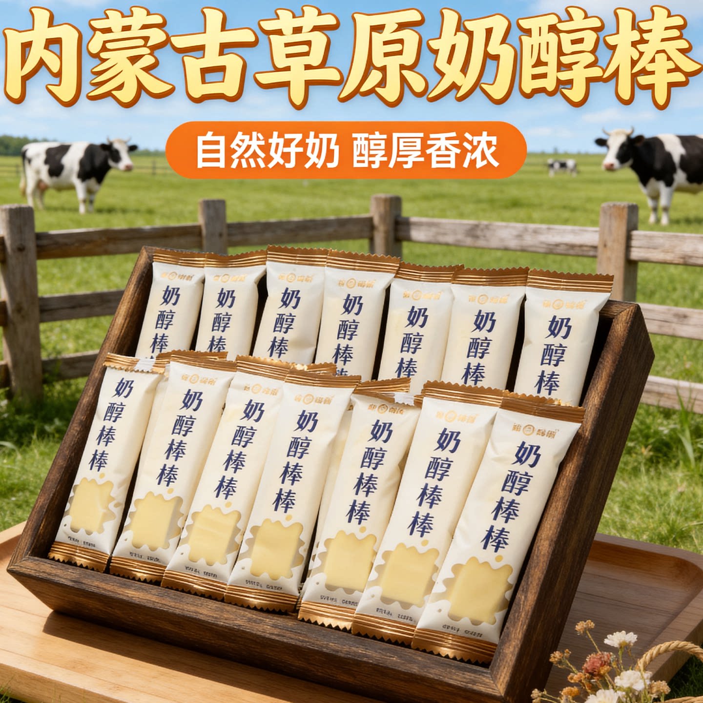 内蒙古牧日格勒草原奶醇棒棒厚软糯香浓散装再制奶块奶酪条片零食