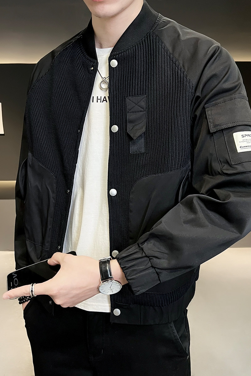 B255-K828-特P1102022秋季新款棒球领店主风简约流行潮流夹克男,男装夹克,电商B255