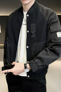 B255-K828-特P110 2022秋季新款棒球领店主风简约流行潮流夹克男图片