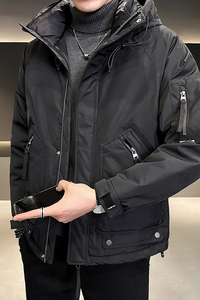 B255-Y965-P200-M-4XL标白鸭绒店主风高品质连帽冲锋衣羽绒服男图片