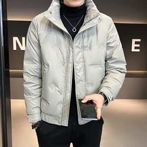 B255-9-P175 80白鸭绒 M-3XL店主风新款立领男士皮羽绒潮流男图片