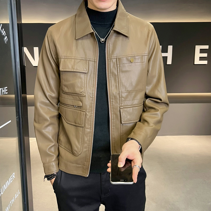 B2558056P145控198秋新款店主风高品质皮衣潮流支持直播男外套,男装皮衣,电商B255