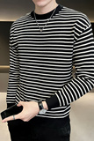 B255615P68店主风男士基础条纹套头高品质毛衣打底外穿毛衣男，男装针织衫/毛衣，电商B255