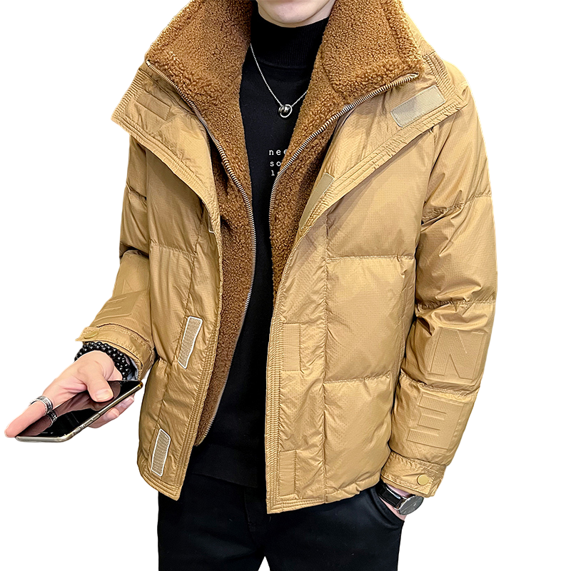 B255185-P185控268店主风男士假两件毛领高品质羽绒外套男,男装羽绒服,电商B255