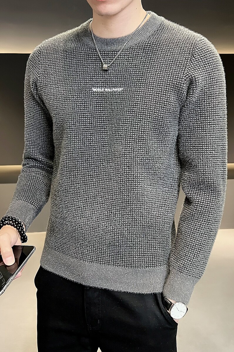 B2550427P682022秋冬店主风新款男士圆领简约百搭套头毛衣男,男装针织衫/毛衣,电商B255