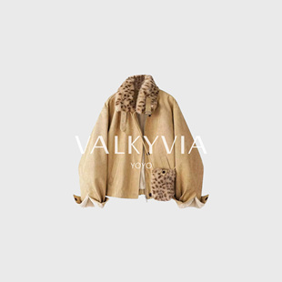 加厚豹纹拼接夹克设计感厚外套L58TZY6171 悠悠奢品 Valkyvia