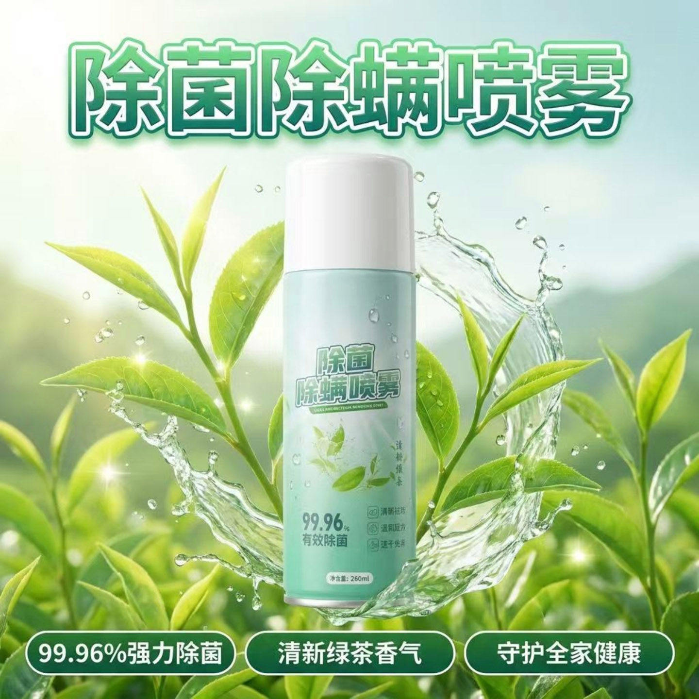 德国除菌除螨喷雾绿茶香型简禾百货店床上免洗去螨杀螨空气净化a8