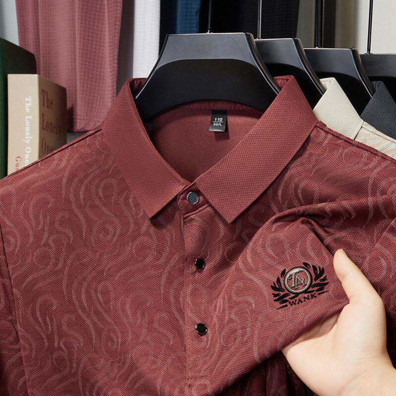 @名佳怡男装WANK高档商务冰丝POLO衫夏季男款短袖T恤休闲体恤衫a1