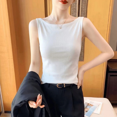 楚勇女装一字肩船领吊带背心2026新款女士夏季内搭外穿无袖打底a6