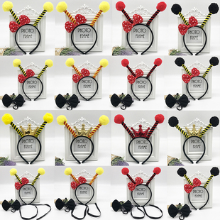 毛球发箍大人六一节儿童小动物头箍蚂蚁蜜蜂昆虫触角毛毛球毛毛虫