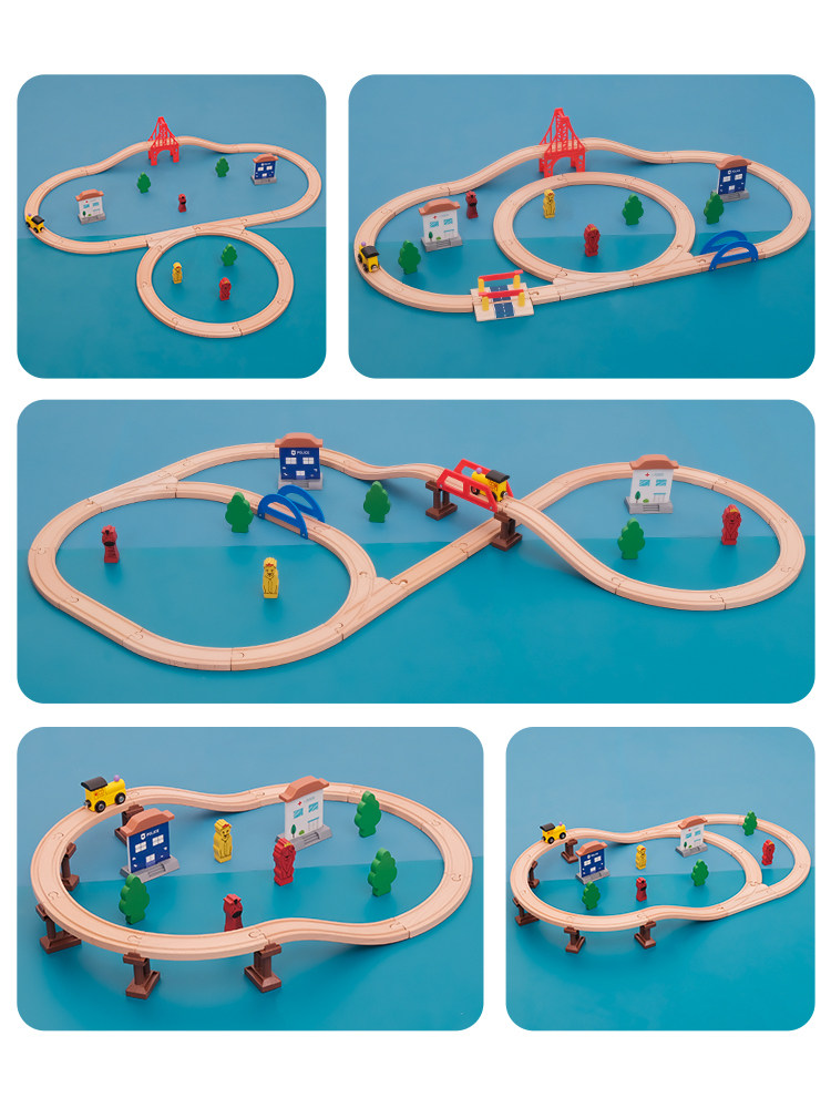 WOODEN TRAIN TRACK CAR TOY CAR ELECTRIC SMALL TRAIN WOODEN CAR CAR BUILDING BLOCK SCENE ASSEMBLY SET 2 YEARS OLD