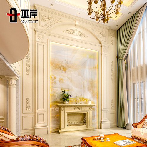 【别墅石材】复式罗马柱背景墙