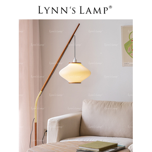 书房新中式 Lynn& 客厅沙发边日式 x27;s立意 钓 侘寂风中古落地灯