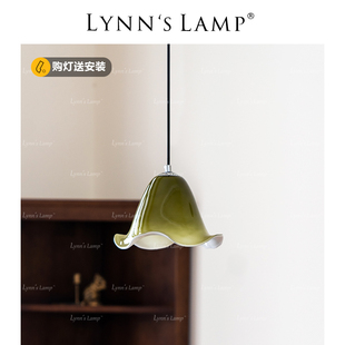 Lynn& 氛围感绿色房间玄关餐厅咖啡厅 x27;s立意 复古床头吊灯法式
