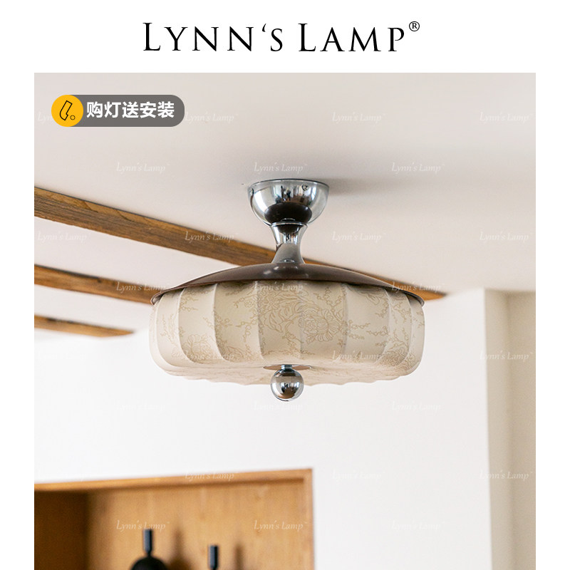 Lynn's立意 中古风卧室灯 南洋风复古布艺护眼书房实木房间吸顶灯,家装灯饰光源,餐厅/卧室/书房吸顶灯,淘宝优惠券,粉丝福利购,淘宝优惠卷