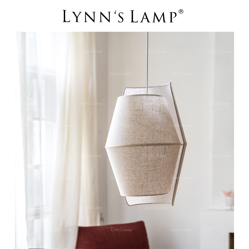 Lynn's立意 侘寂风卧室吊灯 日式餐厅布艺禅意中古氛围感书房灯具