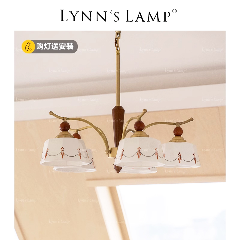 Lynn's立意中古风实木客厅吊灯
