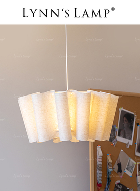 Lynn's立意 田园风布艺卧室吊灯 房间复古主卧法式日式书房茶室灯