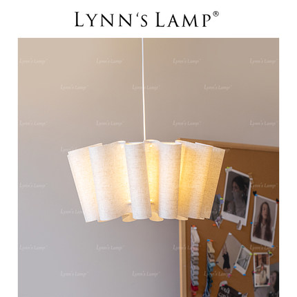 Lynn's立意 田园风布艺卧室吊灯 房间复古主卧法式日式书房茶室灯