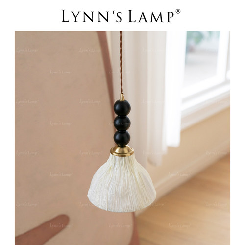 立意卧室床头布艺法式田园吊灯