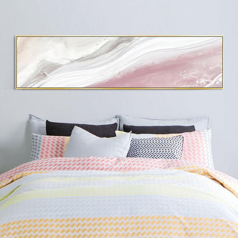 抽象色彩轻奢床头挂画卧室手工画